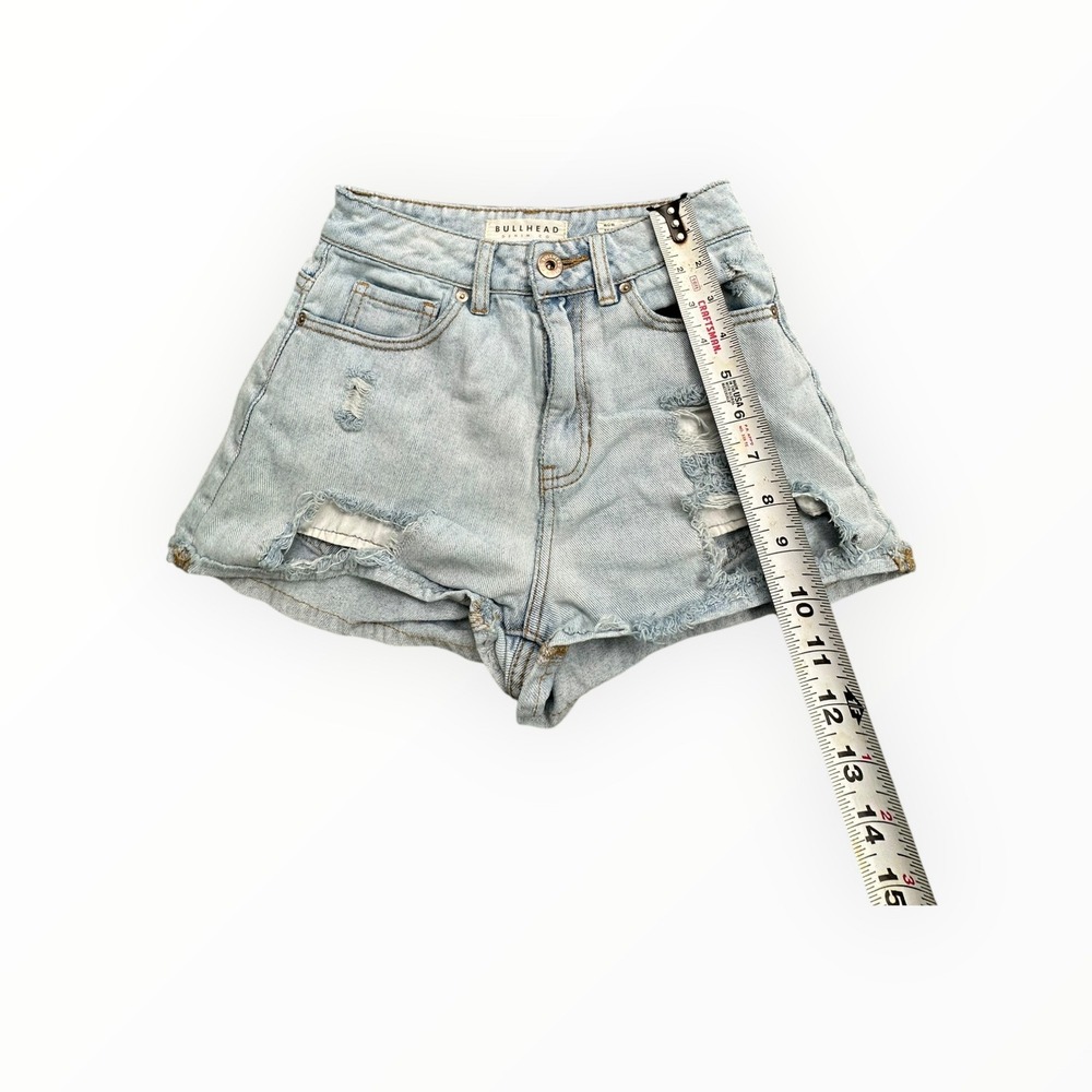 Bullhead Denim Co Shorts Womens 1 Light Wash Mom Short Distressed High Rise 3414 - Picture 7 of 8